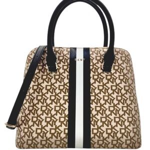 Calvin Klein Brown and Black Satchel with Geometric Design